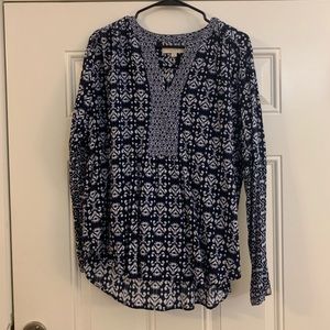 Long Sleeved Navy Blouse from Loft. XL